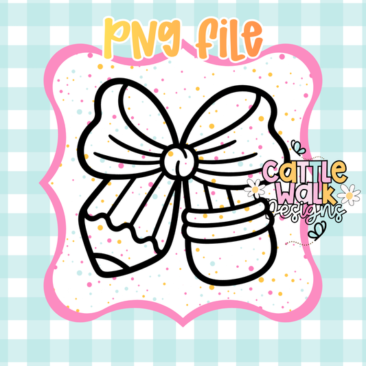 Pencil Bow PNG | Back to School Bow | Teacher Bow | Digital Download | Freshie PNG | Sublimation Design