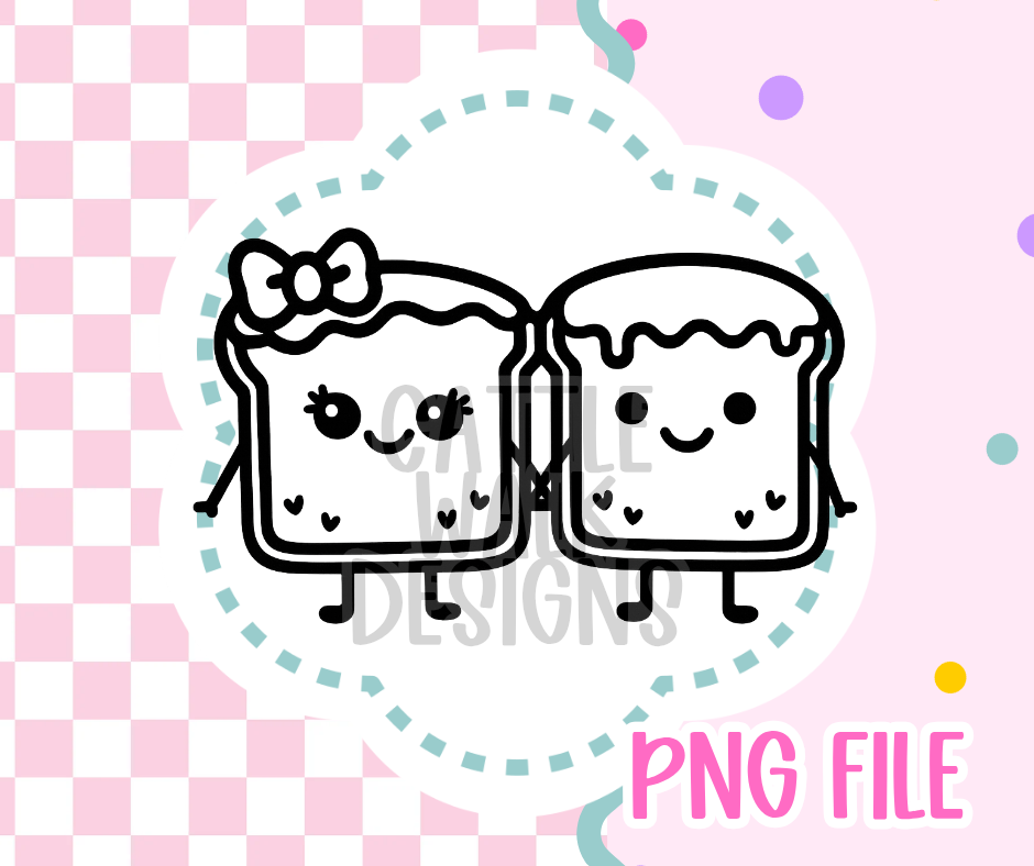 Peanut Butter & Jelly PNG Bundle | PB&J Besties + Vent Clip Designs