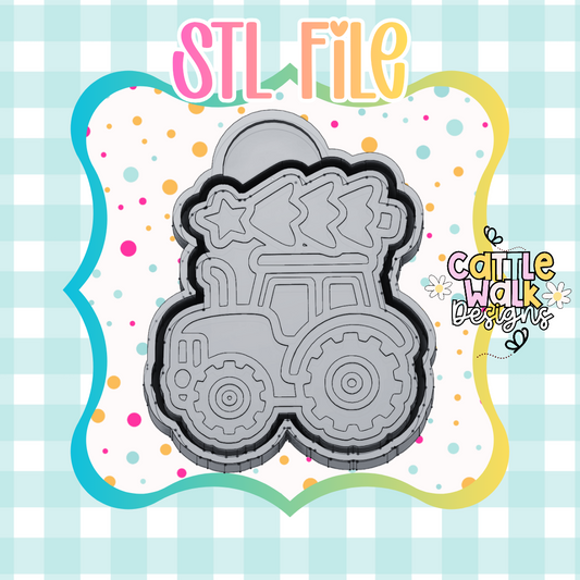 Christmas Tractor STL File | 3D Printable Mold Housing | Farmhouse Christmas Freshie Mold STL | Digital Download