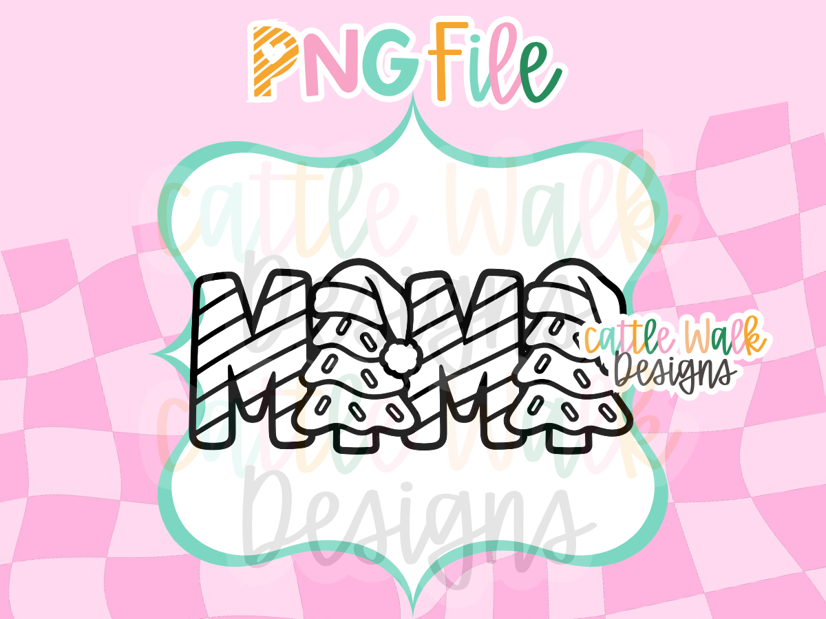 MAMA Christmas PNG | Candy Cane Mama Freshie Design | Christmas Tree PNG