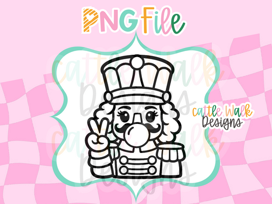 Peace Sign Nutcracker PNG | Bubblegum Nutcracker Freshie Design | Christmas PNG