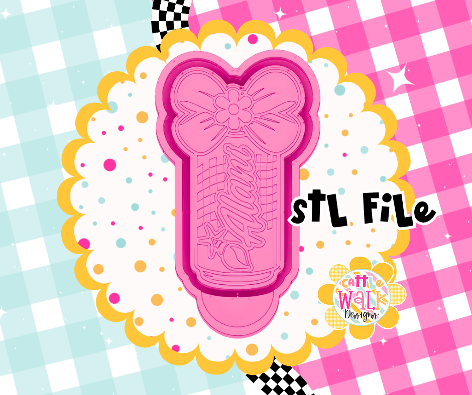 Seashell Soda Can Bow STL File | Checkered Can with Daisy Bow | Freshie Mold Design