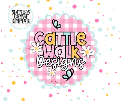 Blooming Collection Editable Canva Logo Bundle | 3 Pastel Small Business Logos | Instant Download