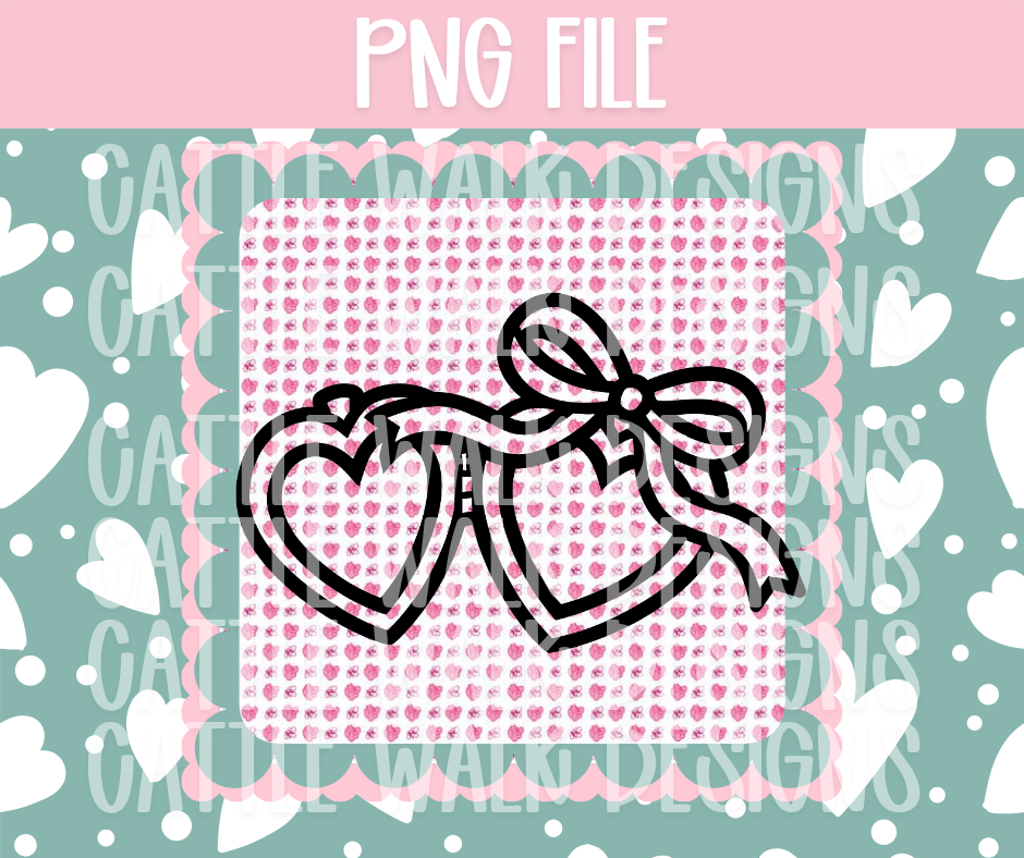 Heart Lockets with Bow PNG – Valentine’s Freshie Design Template