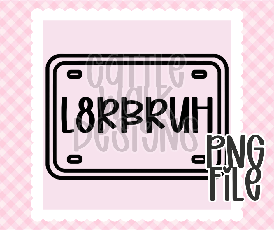 License Plate PNG Bundle | Bold Black & White Outline Designs | Freshie & Craft PNG Pack
