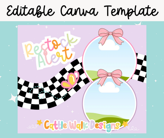 Restock Alert – Editable Canva Frame Template for Small Businesses