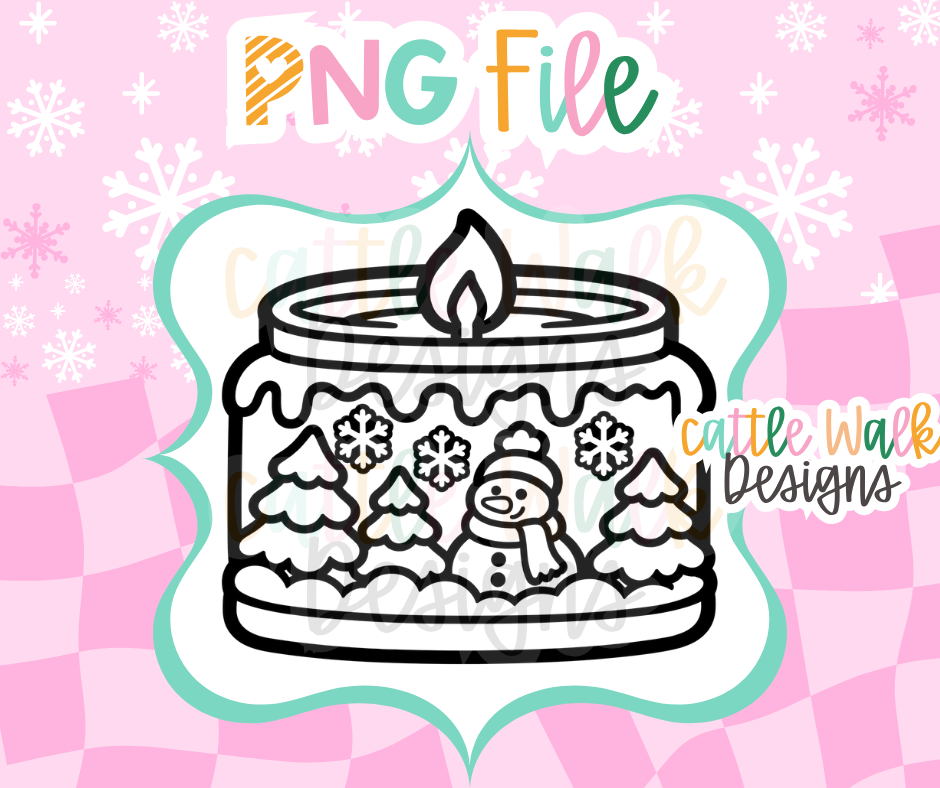 Snowman Winter Candle PNG | Snowy Christmas Candle PNG | Christmas Tree Snowman Freshie Design | Holiday Freshie Mold PNG | Digital Download