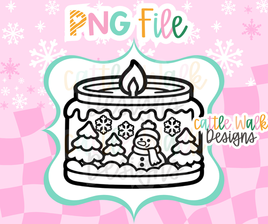 Snowman Winter Candle PNG | Snowy Christmas Candle PNG | Christmas Tree Snowman Freshie Design | Holiday Freshie Mold PNG | Digital Download