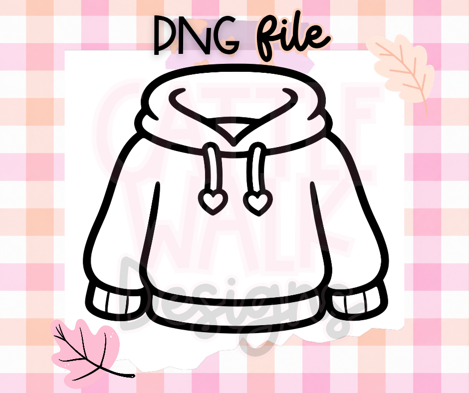 Cozy Oversized Hoodie PNG | Cute Sweater Weather Digital Download