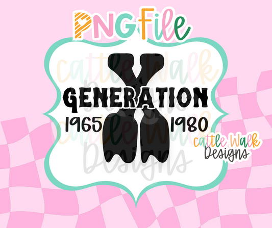 Generation X 1965-1980 PNG | Gen X Retro Digital Download
