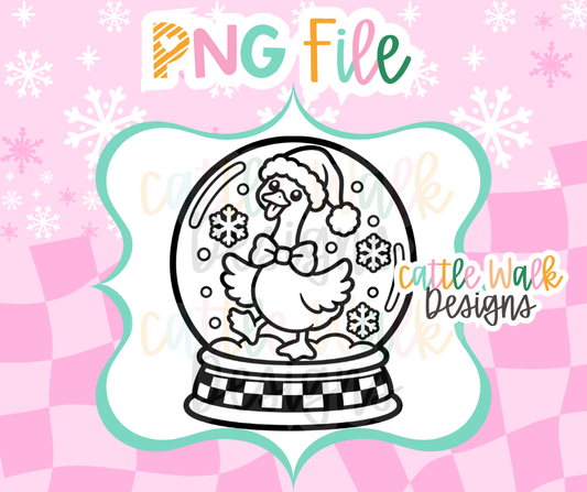 Christmas Goose Snow Globe PNG | Santa Goose PNG | Farmhouse Christmas Freshie Design | Holiday Mold PNG | Digital Download