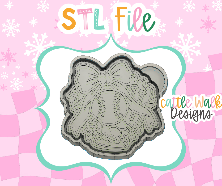 Girly Baseball Glove with Bow STL Mold File