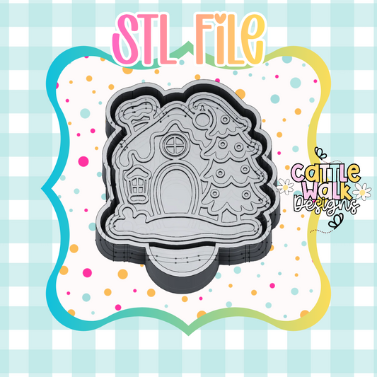 Gingerbread House & Christmas Tree STL File | 3D Printable Mold Housing | Holiday Freshie Mold STL | Digital Download
