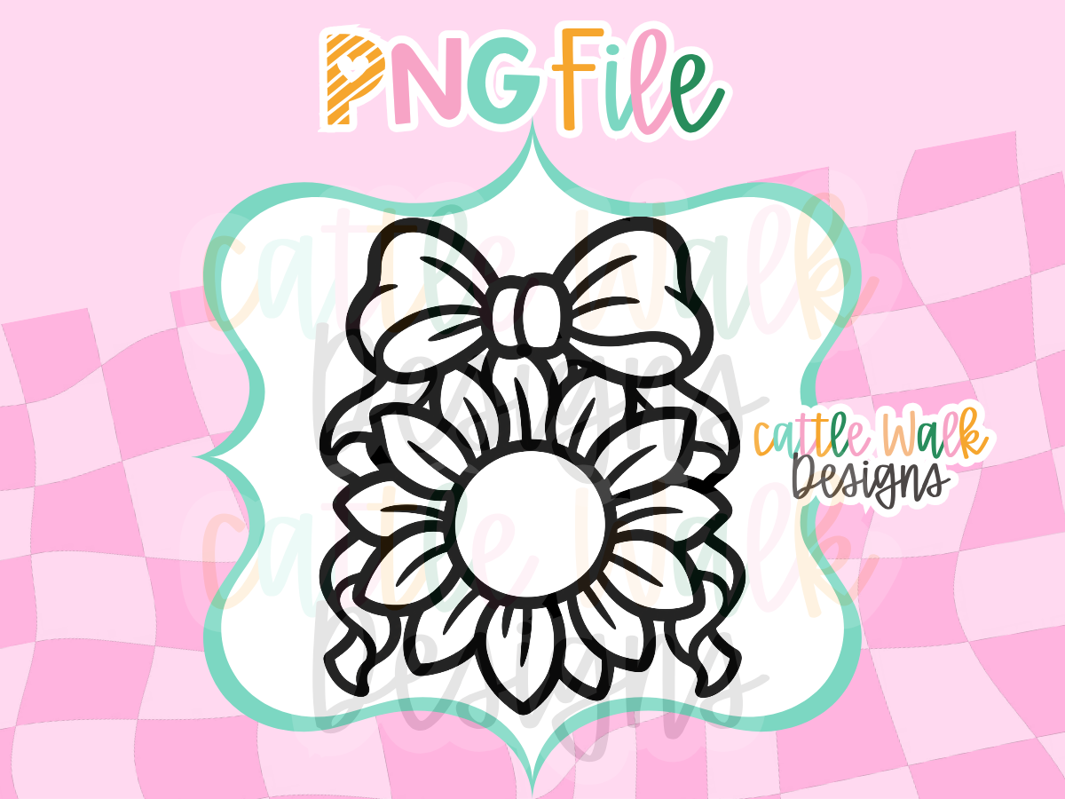 Sunflower Bow PNG | Floral Freshie Design | Flower PNG