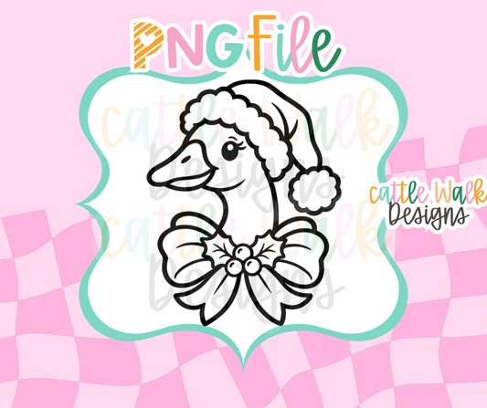 Christmas Goose with Holly Bow PNG | Santa Goose Digital Download