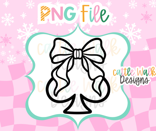 Spade with Bow PNG | Girly Playing Card Suit PNG | Lucky Spade Freshie Design | Freshie Mold PNG | Digital Download