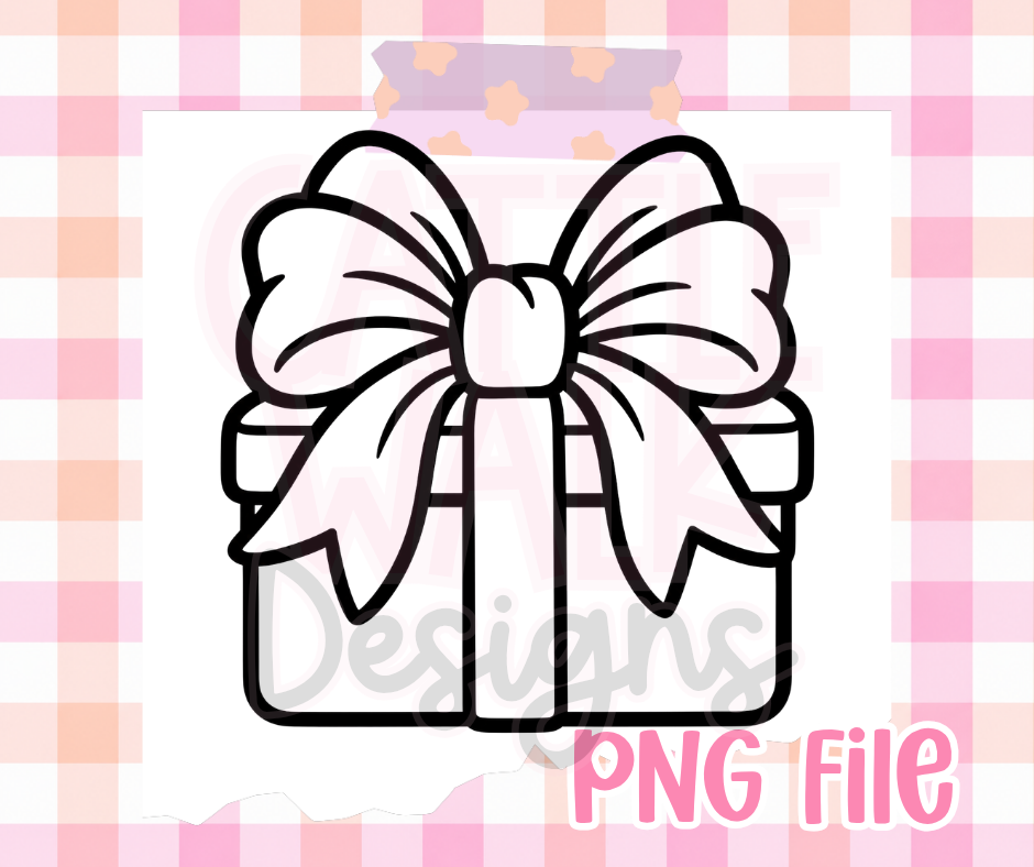 Christmas Gift with Oversized Bow PNG | Cute Present Holiday Digital Design