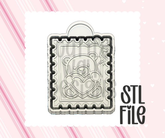 Teddy Bear Heart Stamp STL File | Chunky Bold Mold-Ready 3D Print Design