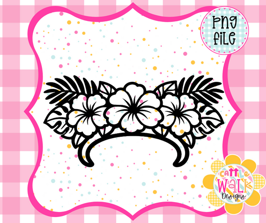 Tropical Flower Headband PNG | Hibiscus Flower Headband Sublimation Design | Tropical Vacation Headband Clipart | Summer PNG | Instant Download