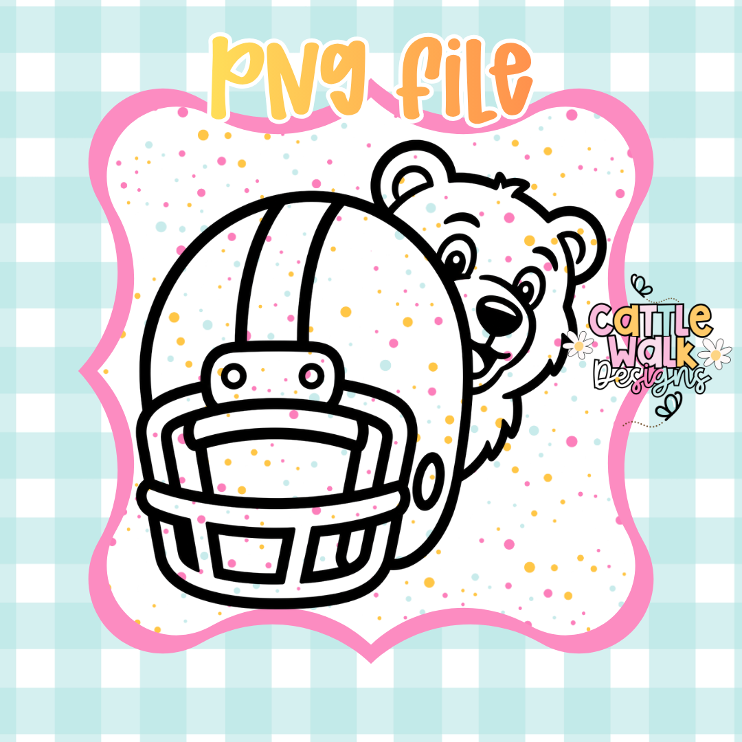 Football Helmet Bear PNG | Bear Football PNG | Sports Mascot PNG | Game Day PNG | Digital Download