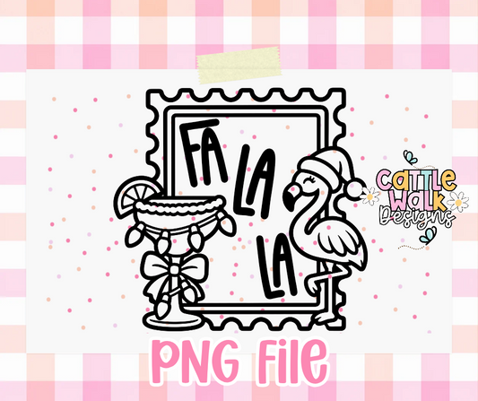 Christmas in Florida PNG | Fa La La Flamingo & Margarita Holiday Design
