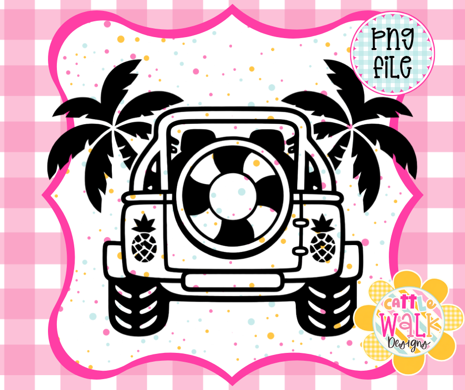 Beach Buggy PNG | Tropical Buggy with Palm Trees Sublimation Design | Summer Beach Vehicle Clipart | Vacation Shirt Design | Instant Download