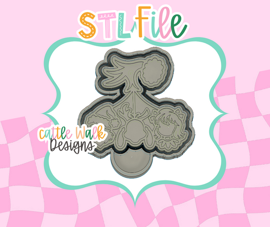Festive Christmas Character Trio STL File | Christmas Freshie Mold Design