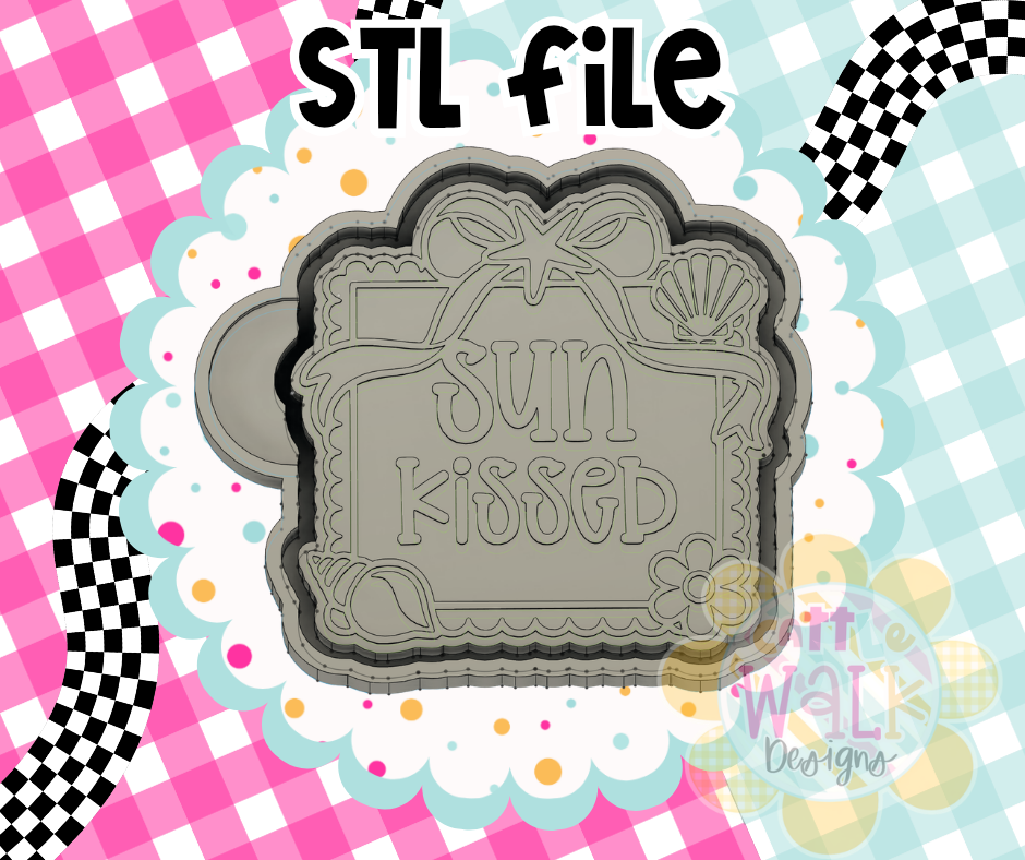Sun Kissed STL File | Scalloped Frame Freshie Mold Design