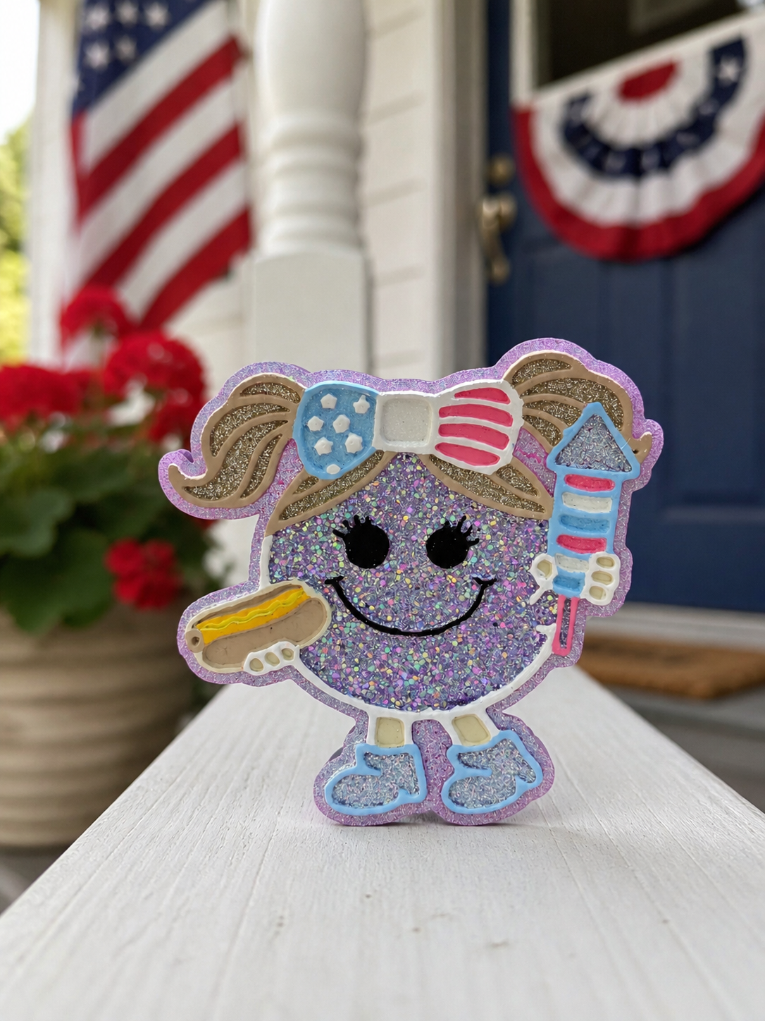 RTS Patriotic Smiley Freshie | Pink Lemonade Scent | 4th of July Smiley Car Freshie | Cute Americana Decor