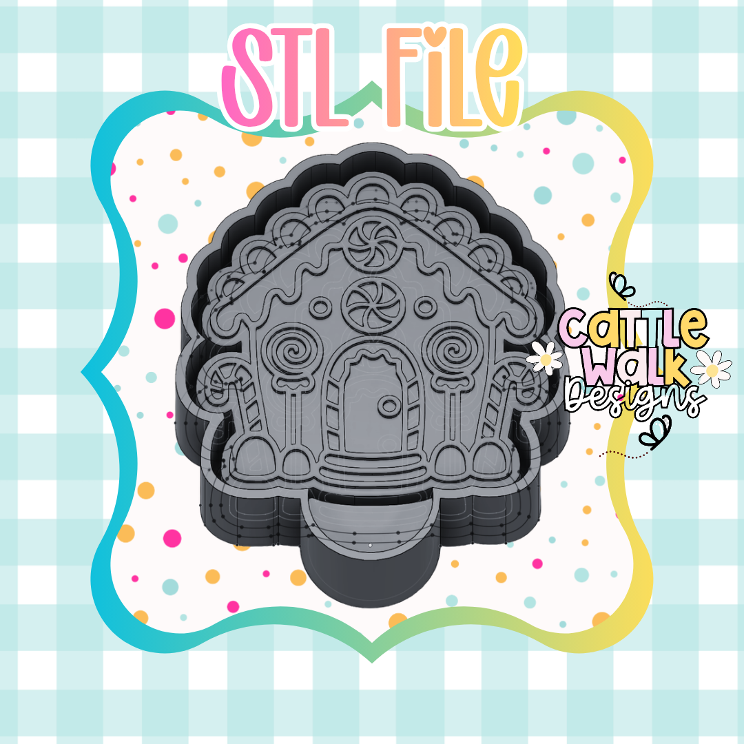 Gingerbread House STL File | 3D Printable Mold Housing | Christmas Freshie Mold STL | Digital Download