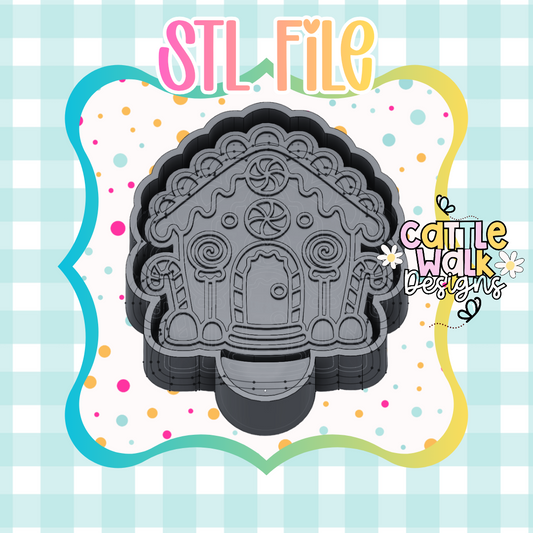 Gingerbread House STL File | 3D Printable Mold Housing | Christmas Freshie Mold STL | Digital Download