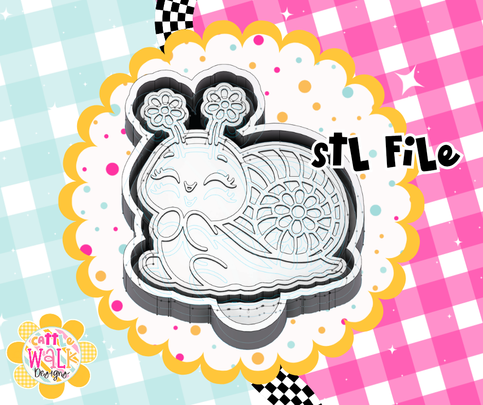 Cute Daisy Snail STL File | Floral Snail Freshie Mold Design | 3D Printable STL