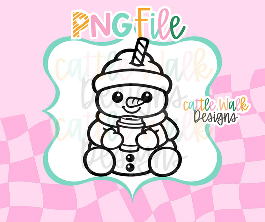 Baby Snowman Coffee PNG | Cute Christmas Snowman Digital Download
