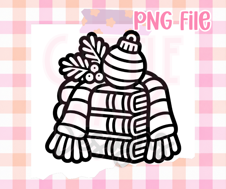 Cozy Christmas Scarf PNG | Holiday Ornament & Holly Winter Digital Design