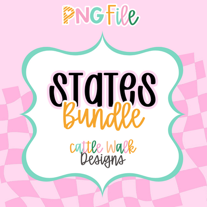 State PNG Bundle | State Bow Freshie Designs | USA State PNG Collection