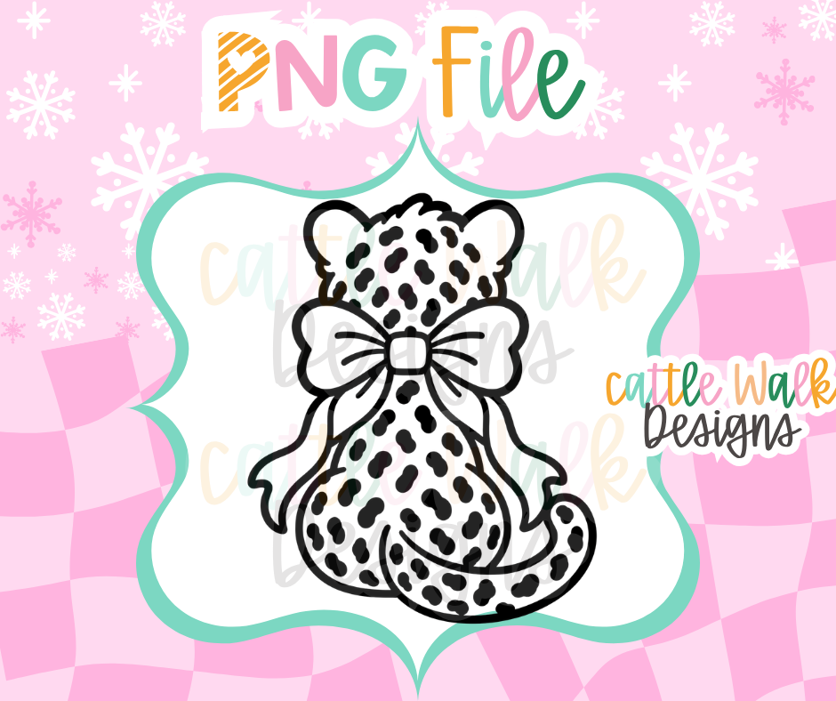 Leopard with Bow PNG | Girly Leopard PNG | Cheetah Freshie Design | Animal Print Freshie Mold PNG | Digital Download