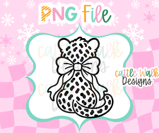Leopard with Bow PNG | Girly Leopard PNG | Cheetah Freshie Design | Animal Print Freshie Mold PNG | Digital Download