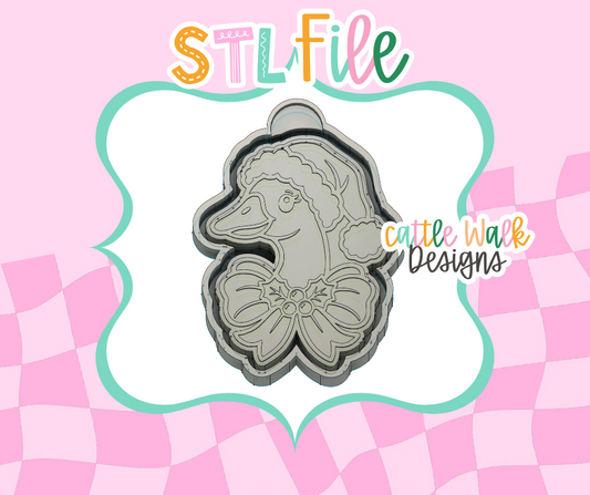 Christmas Goose with Bow STL File | Freshie Mold Design