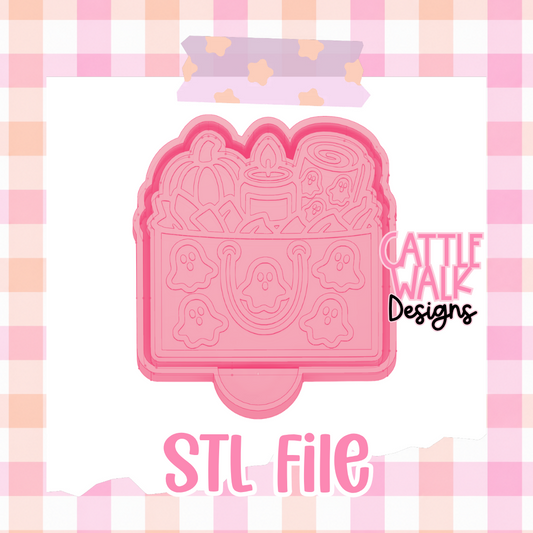 Cozy Ghost Shopping Bag STL File | Fall Freshie Mold Design