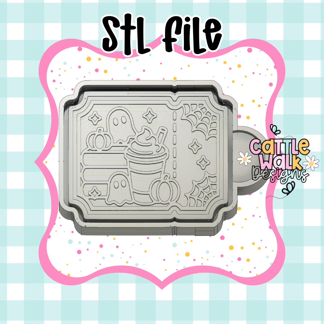 Spooky Coffee Ticket STL Freshie Mold File