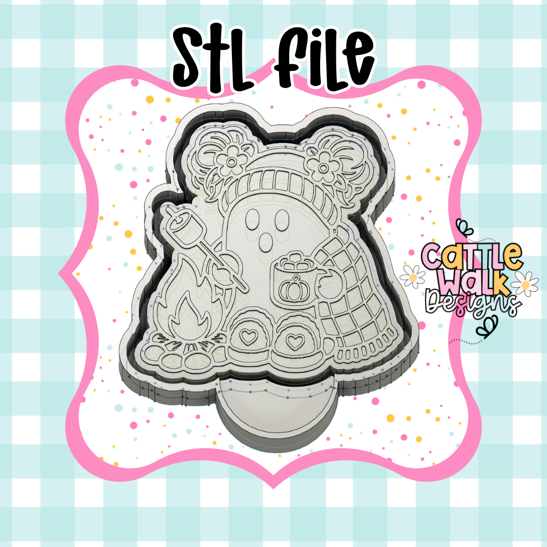 Cozy Campfire Ghost STL Freshie Mold File