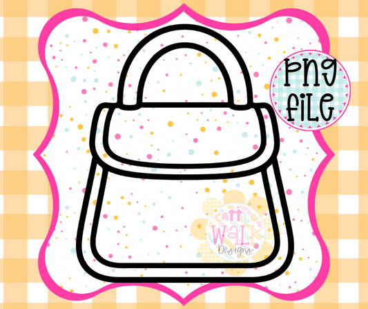 Chunky Handbag PNG | Simple Purse Outline PNG | Freshie Design | Bold Outline Craft PNG