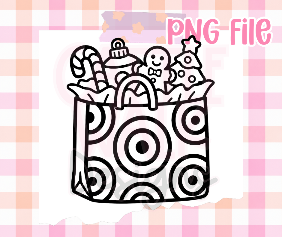 Bullseye Christmas Shopping Bag PNG | Holiday Shopping PNG