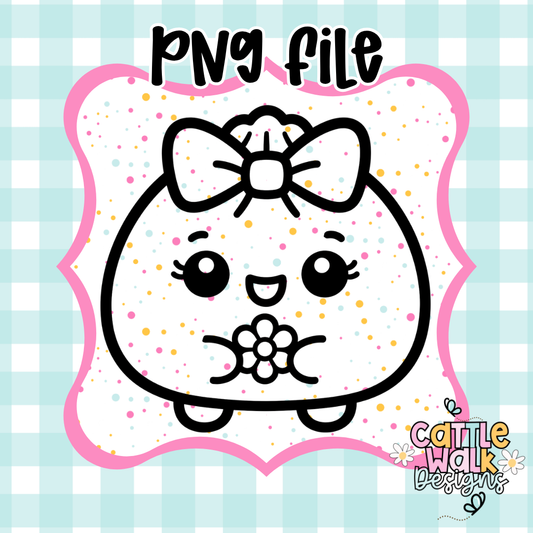 Kawaii Flower Dumpling PNG File | Cute Bow Dumpling Design | Daisy Dumplin’ PNG | CWD-Style Freshie PNG