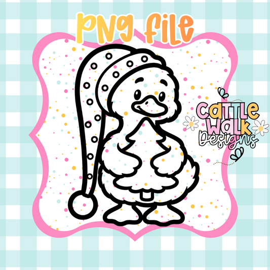 Cute Christmas Goose with Tree PNG | Winter Goose Sublimation Design | Digital Download