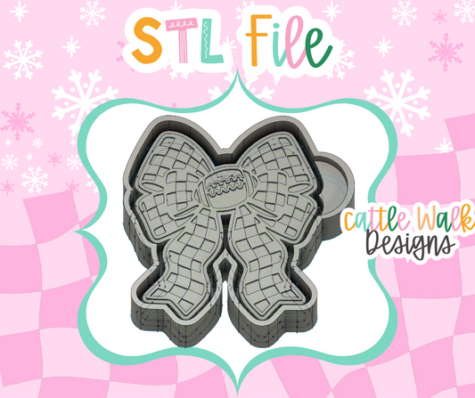 Football Checkerboard Bow STL Mold File