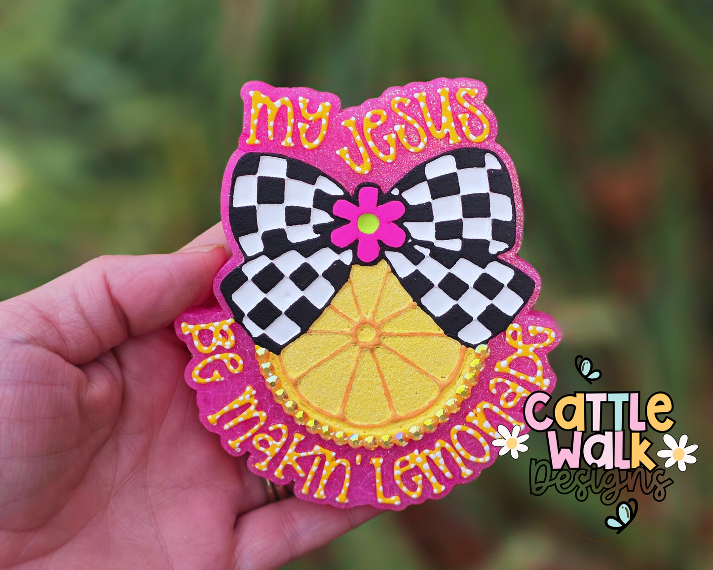 My Jesus & My Makin Lemonade Freshie – Christian Car Freshie – Pink Lemonade Scent