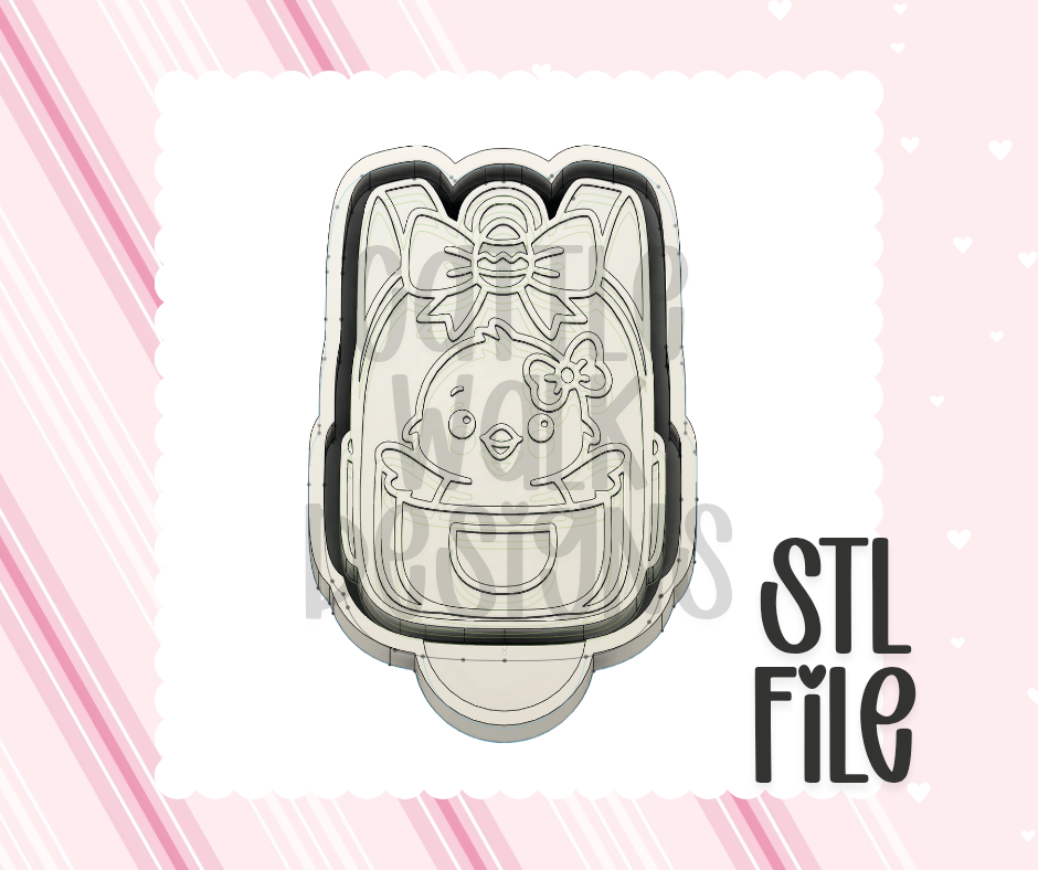 Chick Backpack STL File | Chunky Bold Mold-Ready 3D Print Design