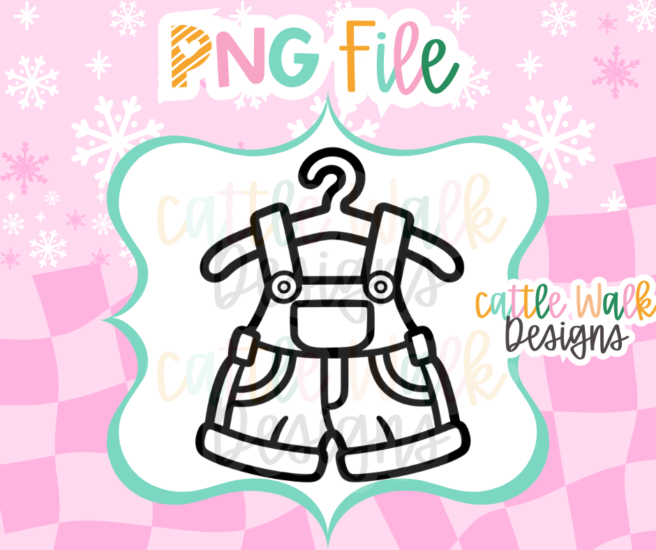 Baby Overalls PNG | Baby Boy Overalls on Hanger | Baby Shower PNG | Freshie Mold Design | Digital Download
