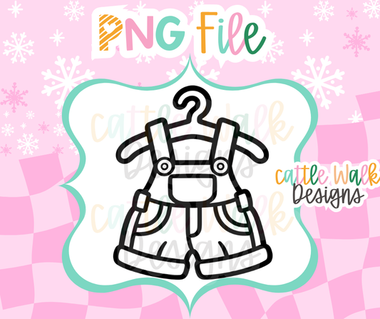 Baby Overalls PNG | Baby Boy Overalls on Hanger | Baby Shower PNG | Freshie Mold Design | Digital Download